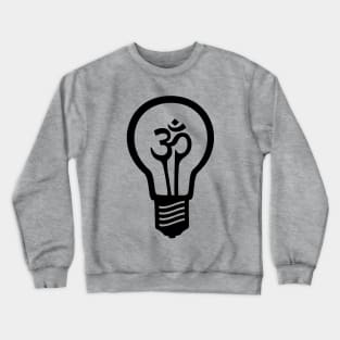Om Meditation Lightbulb (Black) Crewneck Sweatshirt